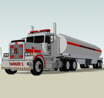 现代气罐车su模型