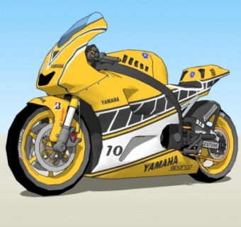 现代摩托车机车su模型