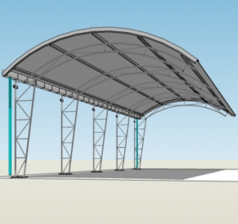 现代雨棚遮阳棚su模型