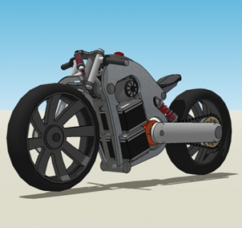 现代摩托车机车su模型