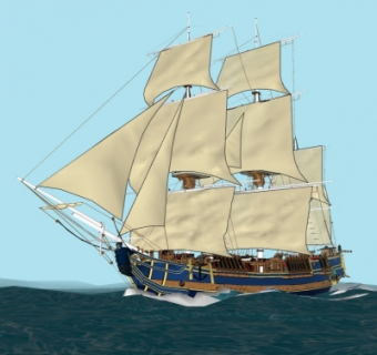 欧式帆船su模型