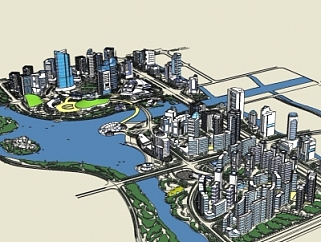 现代<em>城市规划</em>设计su模型