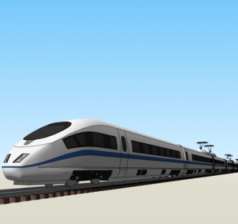 现代高铁列车su模型