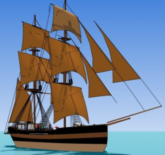 欧式帆船su模型