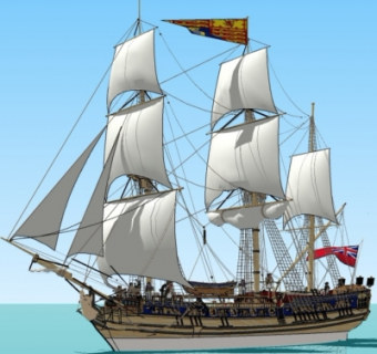 欧式帆船su模型