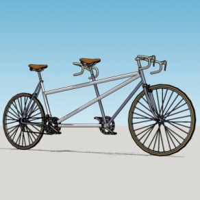 现代双人自行车su模型