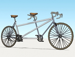 现代双人自行车su模型