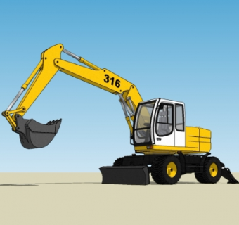 现代挖掘机su模型