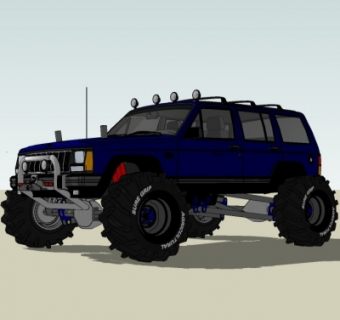 现代越野车su模型