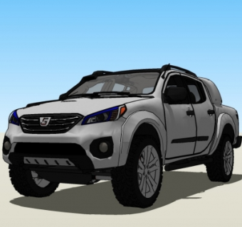 现代皮卡汽车su模型