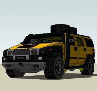 现代越野车su模型