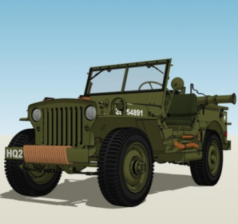 现代军车su模型