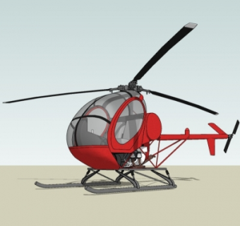 现代直升机su模型