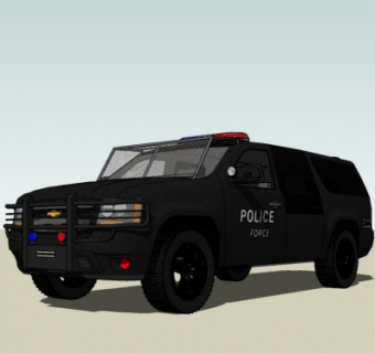 现代警车su模型