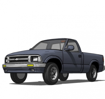 现代皮卡汽车su模型