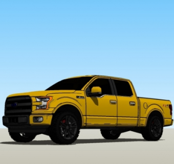 现代皮卡汽车su模型