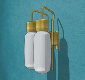 现代金属壁灯su模型