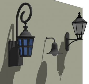 欧式金属壁灯su模型