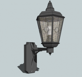 欧式金属壁灯su模型