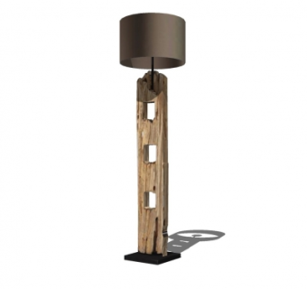 自然风原木落地灯su模型