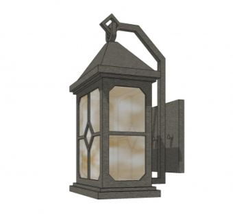 欧式金属壁灯su模型