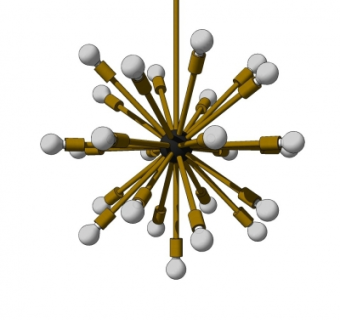 现代金属吊灯su模型
