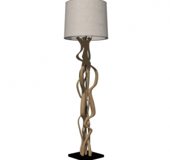 自然风原木落地灯su模型