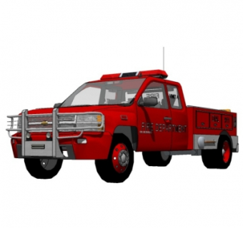 现代消防车su模型