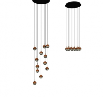 现代玻璃装饰灯su模型