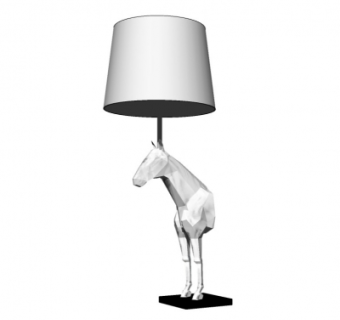 现代马头雕塑装饰灯su模型