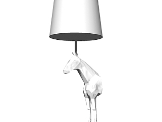 现代马头雕塑装饰灯su模型