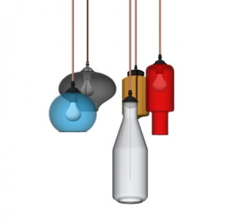 现代玻璃装饰灯su模型