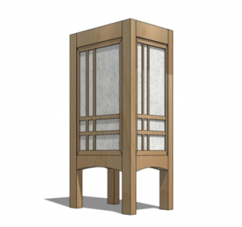 日式落地灯su模型