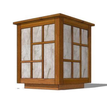 日式落地灯su模型