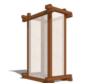 日式落地灯su模型