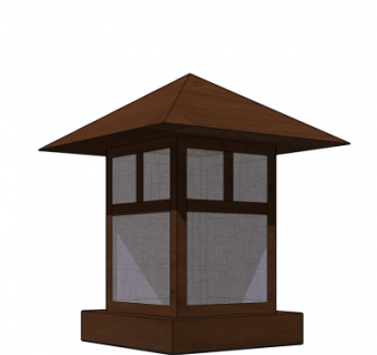 中式草坪灯su模型