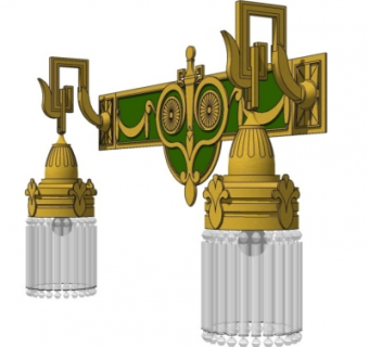 欧式古典金属壁灯su模型