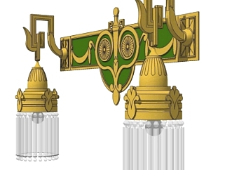 欧式古典金属壁灯su模型