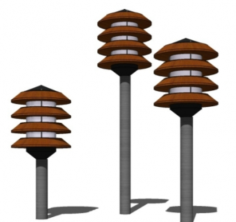 现代草坪灯su模型