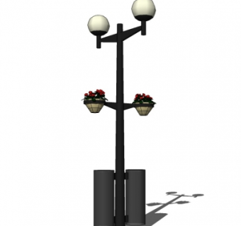 现代花园灯路灯su模型