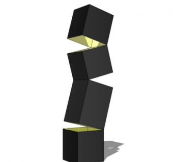 现代落地灯su模型