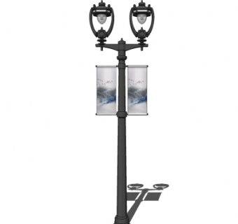 欧式花园灯路灯su模型