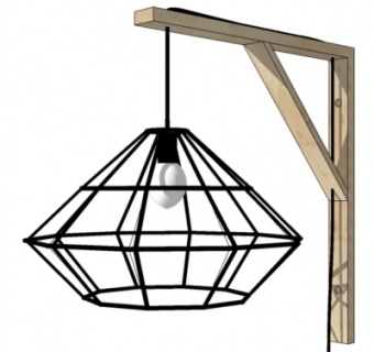 工业风壁灯su模型