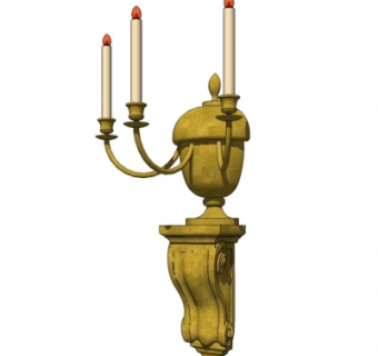 欧式古典金属壁灯su模型