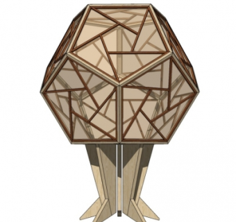 中式实木台灯su模型