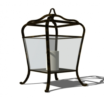 工业风烛台灯su模型