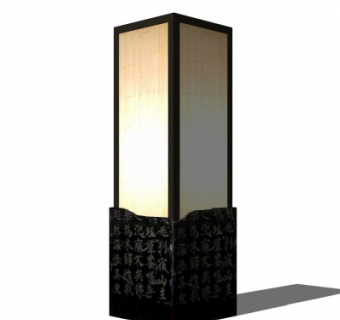 中式草坪灯景观灯su模型