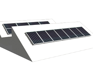 现代<em>太阳能电池板</em>su模型