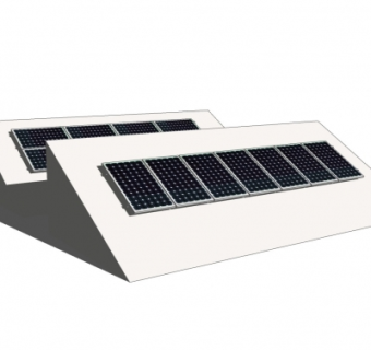 现代太阳能电池板su模型