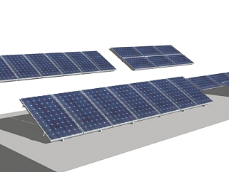 现代<em>太阳能</em>电池板su模型